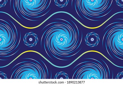 vector illustration of blue twist geometric pattern for background, bag, batik, clothing, fabric, wrapping, wallpaper,