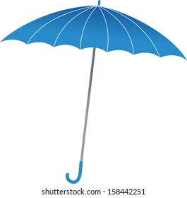 Vector illustration of a blue umbrella