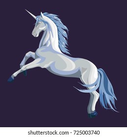 Vector illustration of blue Unicorn