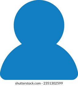 Vector illustration of blue user icon.