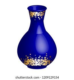 Vector illustration of Blue vase in the 3d image.