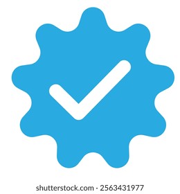 Vector Illustration blue verified with checkmark