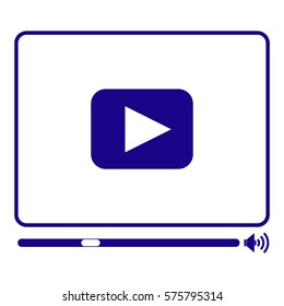 Ilustración vectorial del icono del reproductor de vídeo azul
