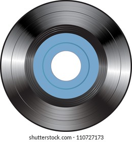 Vector illustration of a blue vinyl