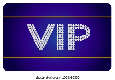 Vector illustration of blue vip card
