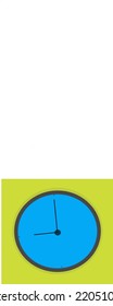 Vektorgrafik einer blauen Uhr auf gelbem bis grünem Hintergrund