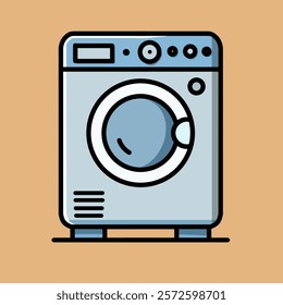 vector illustration of a blue washing machine, fitting with the laundry and cleanliness theme.