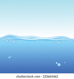 Vector illustration with blue water background
