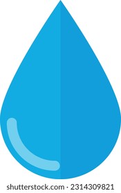 Vector illustration of a blue water drop. Drinking water.