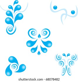 Vector illustration of blue  water drop isolated.