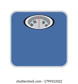 Vector illustration of blue weigh scales on white background, top view