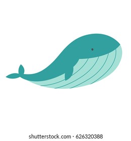 Vector Illustration of a Blue Whale