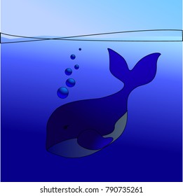 Vector illustration of Blue whale 