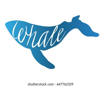 Vector illustration of a blue whale symbol