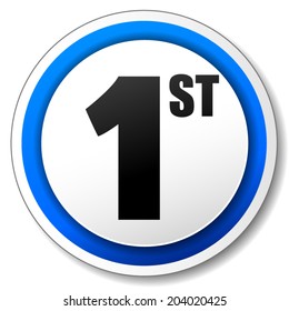 Vector illustration of blue and white first icon