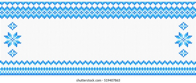 vector illustration of a blue and white knitted background