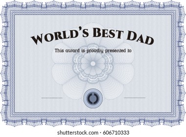 Vector illustration of Blue world's best dad award icon in Blue
