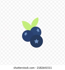 Vector illustration of Blueberry icon sign and symbol. colored icons for website design .Simple design on transparent background (PNG).