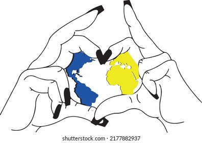Ilustración vectorial de la plantilla azul-amarilla, los colores de la bandera nacional del país Ucrania, concepto de independencia o patriotismo, Parar la guerra y concepto de paz en Ucrania