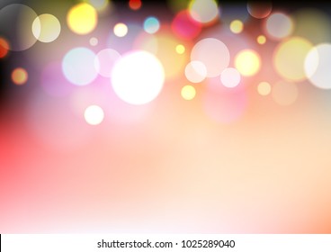 Vector illustration blur bokeh background colorful on sweet light.