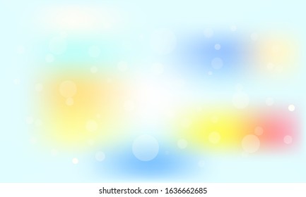 Vector illustration of blur bokeh background in blue tone color. Template for business.