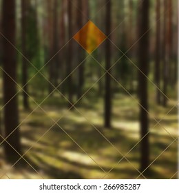 Vector Illustration of Blur Forest With Modern Element  for Design, Website, Background, Banner. Eco Concept or Summer Camping Template