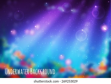 Vector illustration of blur underwater cave for your backdrop.