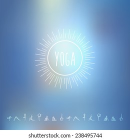 Vector illustration of Blured background with yoga logo