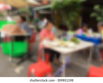 Vector illustration blurred background of asian street market