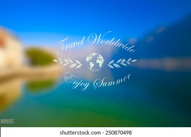 Vector illustration of blurred background for design. Seaside landscape. Travel design. Travel label. Template for poster. Retro backdrop. EPS 8.