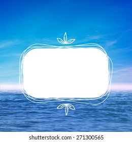Vector illustration. Blurred photo of water and sky. With frame for photo or text