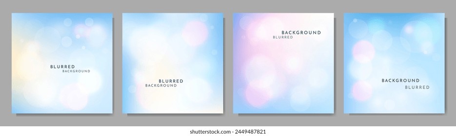 Vector illustration. Blurred square wallpaper. Abstract banner. Realistic bright sky background. Minimalistic style. Reflections of light. Copy space for text. Design for social media, web banner