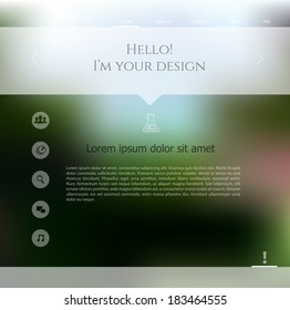 Vector illustration of Blurred web design template