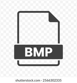 Vector illustration of BMP file in dark color and transparent background(PNG).