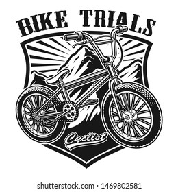 Vector illustration of a bmx bike on the white background.