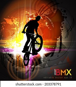 Vector illustration of BMX cyclist 