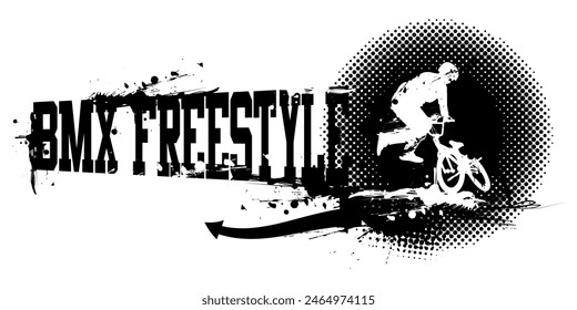 Una Ilustración vectorial del Anuncio BMX Freestyle 