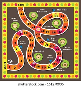 Vector illustration of board game for children