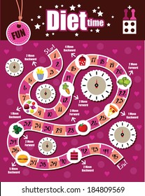 Vector illustration of board game for children