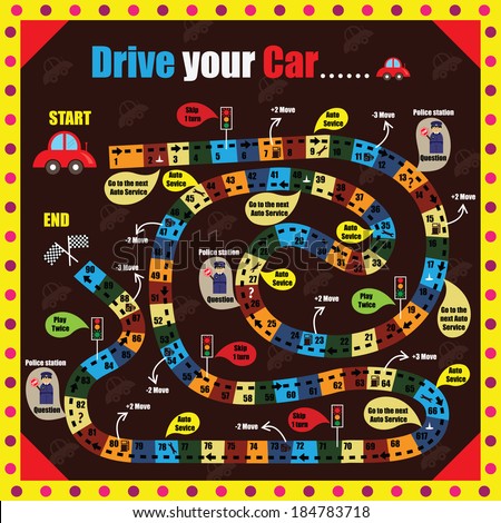 Vector illustration of board game for children