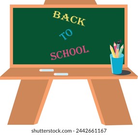 Tablero de ilustración vectorial que se prepara para volver a la escuela