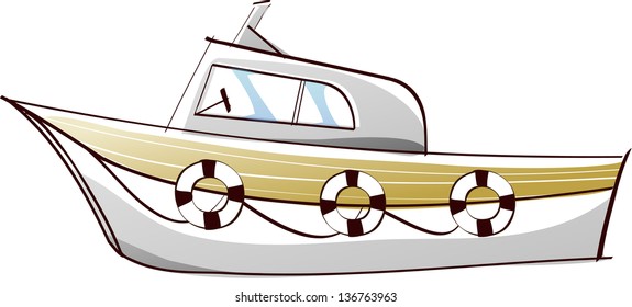 Vector illustration of a boat