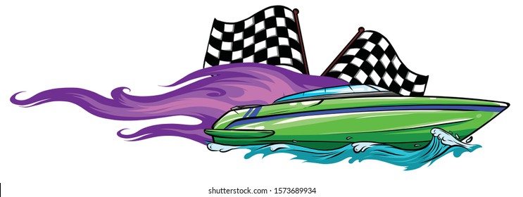 Vector Illustration with Boat Graphics on White Background. Sea Ship Design.