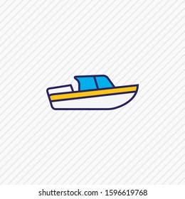 Vector illustration of boat icon colored line. Beautiful transportation element also can be used as ship icon element.