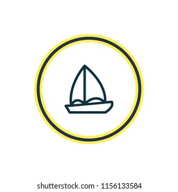 Vector illustration of boat icon line. Beautiful leisure element also can be used as yacht icon element.