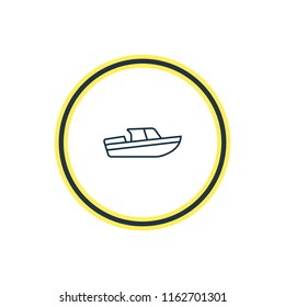 Vector illustration of boat icon line. Beautiful carrying element also can be used as ship icon element.