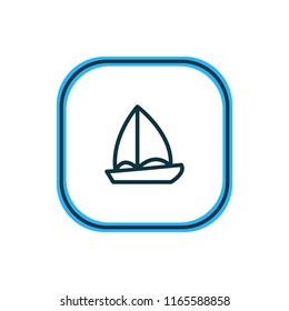 Vector illustration of boat icon line. Beautiful entertainment element also can be used as yacht icon element.