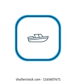 Vector illustration of boat icon line. Beautiful transport element also can be used as ship icon element.