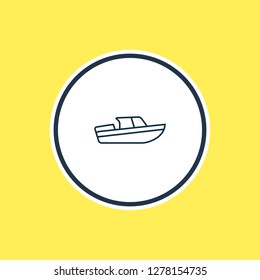 Vector illustration of boat icon line. Beautiful transport element also can be used as ship icon element.