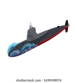 Vector illustration of boat and navy icon. Set of boat and deep vector icon for stock.